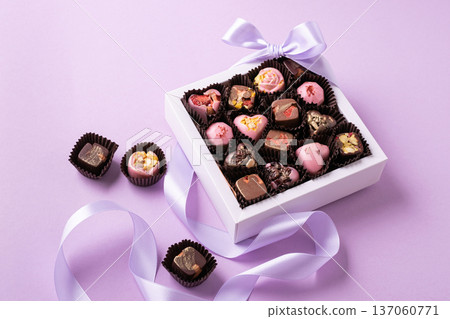 Box of gourmet chocolates for special occasion gift Box of gourmet chocolates for special occasion gift 137060771
