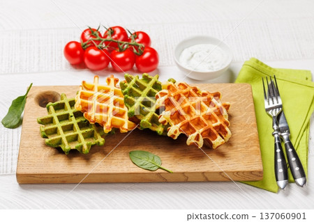 Vegan spinach waffles 137060901