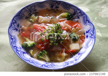 Healthy vegetable soup 137061140