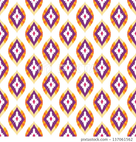 seamless abstract pattern in orange and turquoise tones of geometric shapes 137061562