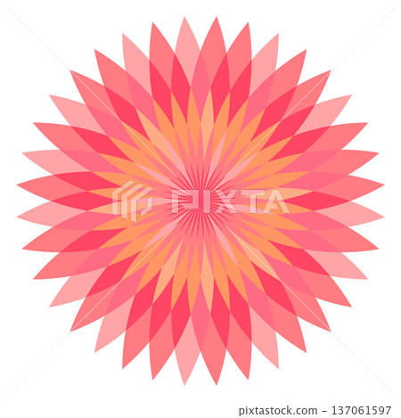 Abstract floral radial illustration in bright colors Abstract floral radial illustration in bright colors 137061597