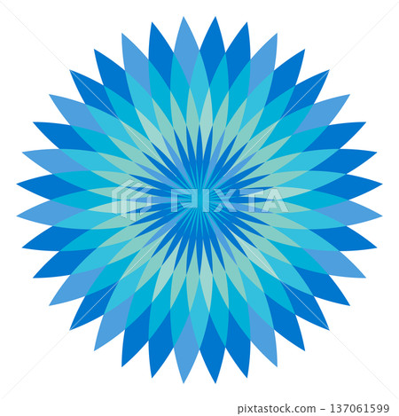 Abstract floral radial illustration in bright colors Abstract floral radial illustration in bright colors 137061599