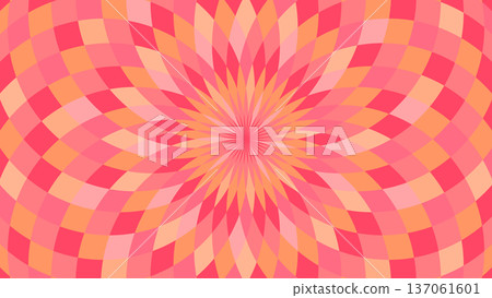 Abstract floral radial illustration in bright colors 137061601