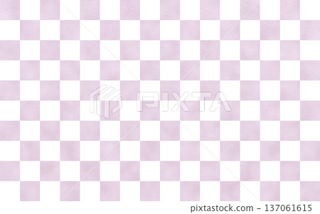 Pastel pink checkered pattern background material Japanese modern washi paper texture horizontal 137061615