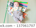 First Children's Day - Carp streamers and babies - Boys celebrating Boys' Day 137061707
