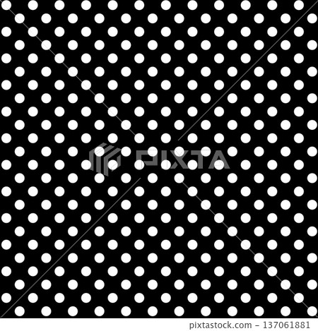 Vector illustration of white polka dot pattern on black background for wallpaper, backdrop, fabric print, textile, garment, poster, postcard, print, clothes, texture, decorations, book cover design Vector illustration of white polka dot pattern on black background for wallpaper, backdrop, fabric print, textile, garment, poster, postcard, print, clothes, texture, decorations, book cover design 137061881