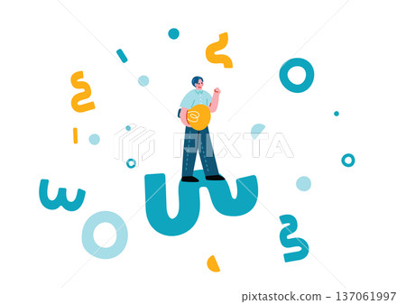 A man with a geometric pattern and an idea 137061997