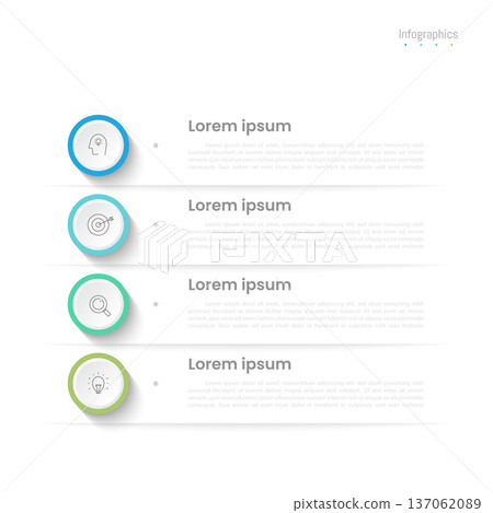 Infographic 4 options design elements for your business data. Vector Illustration. 137062089
