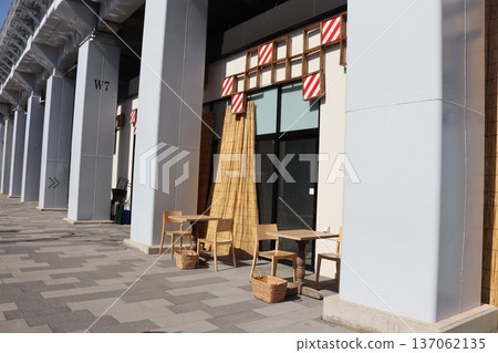 Terrace seats in front of the store Terrace seats in front of the store 137062135