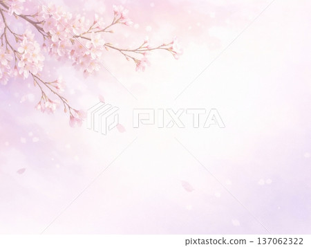 Beautiful pastel pink and purple spring cherry blossom background 137062322