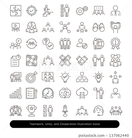 Teamwork, unity, and cooperation illustration icon material 137062440