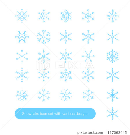 一套不同設計的雪花圖標 137062445