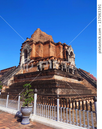 Ancient Wat Chedi Luang Temple in Chiang Mai Thailand Ancient Wat Chedi Luang Temple in Chiang Mai Thailand 137063391