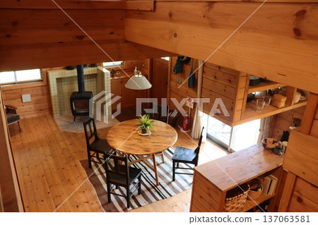 Inside the log house Inside the log house 137063581