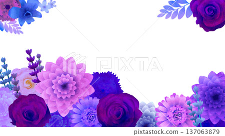 白色背景上的紫色花朵背景 137063879