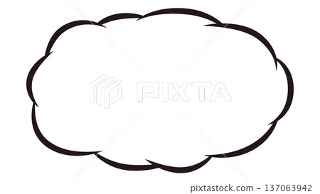 Manga style speech bubble frame Simple cloud frame 137063942
