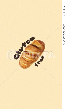 Gluten free bread on a plain background for Easter celebrations and festive meals Gluten free bread on a plain background for Easter celebrations and festive meals 137064179