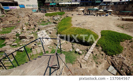 Ancient Archaeological Ruins in Central Athens Greece Ancient Archaeological Ruins in Central Athens Greece 137064567