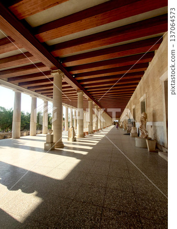 Ancient Athens Colonnade Walkway Near Roman Agora Ancient Athens Colonnade Walkway Near Roman Agora 137064573