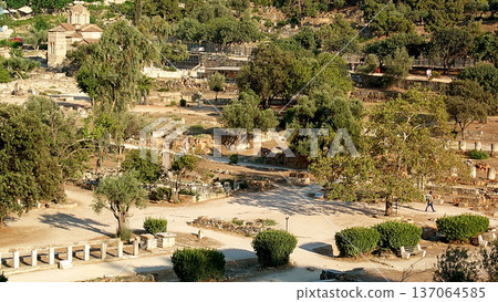 Roman Agora Ruins View In Athens Greece Europe Roman Agora Ruins View In Athens Greece Europe 137064585