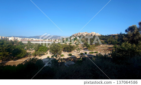 Acropolis View From Roman Agora In Athens Greece 137064586