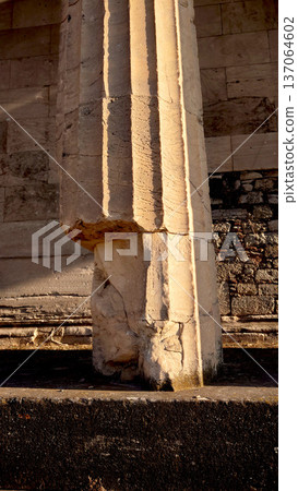 Ancient Roman Agora Stone Columns Architectural Detail 137064602
