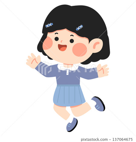 Happy Girl Jumping in Joy Happy Girl Jumping in Joy 137064675