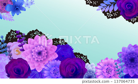 Purple floral background and lace green Purple floral background and lace green 137064735