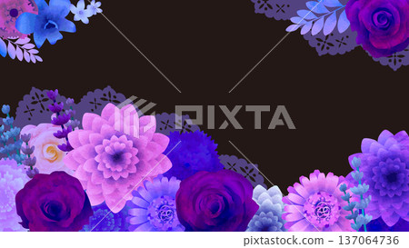 紫色花卉背景和黑色蕾絲 紫色花卉背景和黑色蕾絲 137064736
