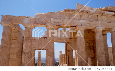 Parthenon Marble Columns Inside Acropolis Athens Greece Parthenon Marble Columns Inside Acropolis Athens Greece 137064874