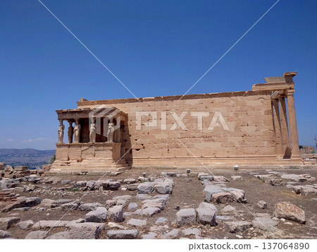 Erechtheion Caryatids Temple On Acropolis Athens Greece 137064890