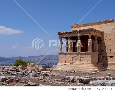 Erechtheion Caryatids Temple On Acropolis Athens Greece 137064893