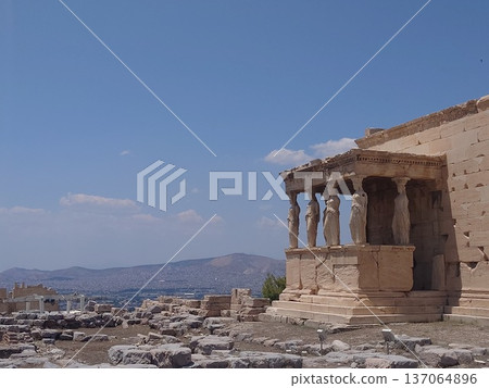 Erechtheion Caryatids Temple On Acropolis Athens Greece Erechtheion Caryatids Temple On Acropolis Athens Greece 137064896