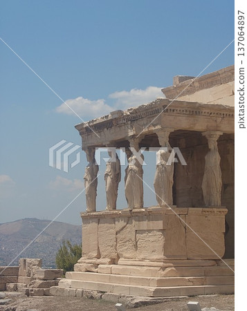 Erechtheion Caryatids Temple On Acropolis Athens Greece 137064897