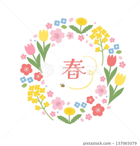 Spring flower illustrations, assorted spring materials, spring banners, logos Spring flower illustrations, assorted spring materials, spring banners, logos 137065079