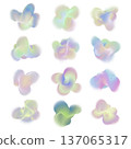 Transparent background Spring pastel color abstract fluid gradient 3D object set material 137065317