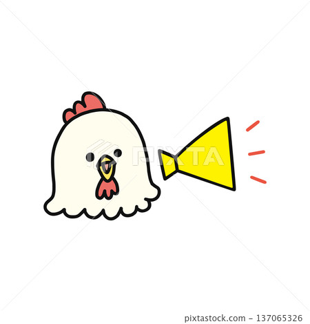 Cute chicken with megaphone 137065326