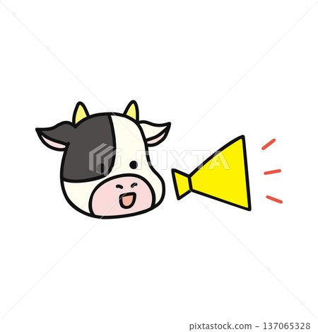 Cute cow with megaphone 137065328