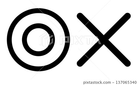 一組黑色雙圓圈和十字——簡單的判斷和關閉圖標 137065340