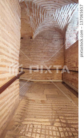Ancient Brick Vault Corridor in Hagia Sophia Istanbul, Turkey 137065657