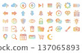Pastel color gradient UI icon set vector material for web apps 137065893