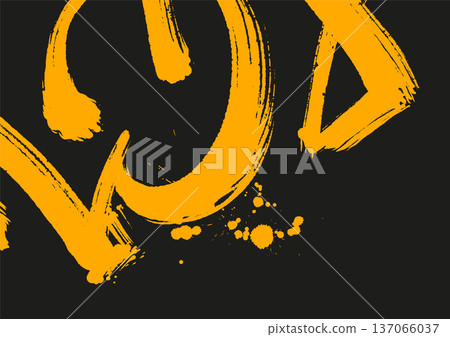 Abstract Yellow Brush Stroke Vector 137066037