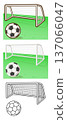Soccer ball and soccer goal 137066047