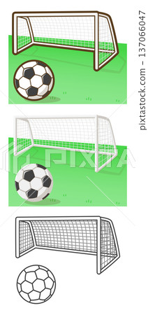 足球球和足球目標 137066047