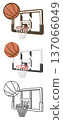 Basketball and basketball goal (transparent board) 137066049
