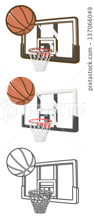 Basketball and basketball goal (transparent board) 137066049