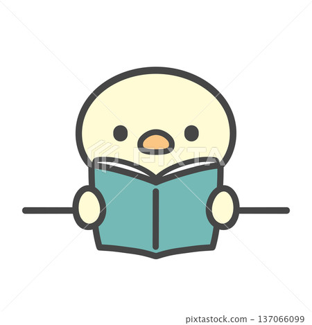 Hand-drawn illustration of a chick reading a book During class/reading time Hand-drawn illustration of a chick reading a book During class/reading time 137066099