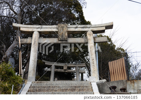 這是位於香川縣小木島上的豐玉姬神社的景色，小木島以貓島而聞名。 137066185