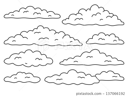 A set of clouds of different shapes A set of clouds of different shapes 137066192