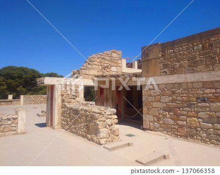 Knossos Palace Ruins of Minoan Civilization in Crete Greece Knossos Palace Ruins of Minoan Civilization in Crete Greece 137066358